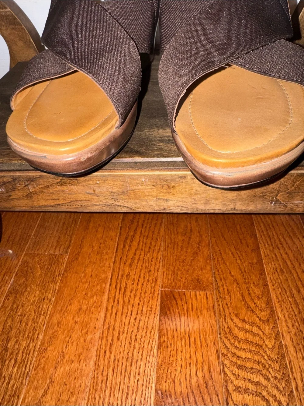 Dansko Brown Criss Cross Wedge Sandals Size 41
